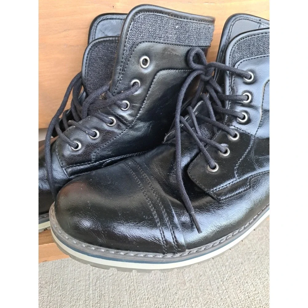JF J. Ferral Men's Tookers Chukka Boots Black Faux Leather Ankle Boot Size 12 M